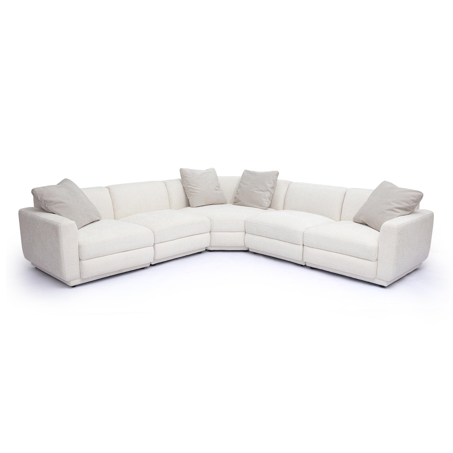 Perry Cream Chenille Modular L-Sectional