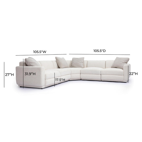 Perry Cream Chenille Modular L-Sectional