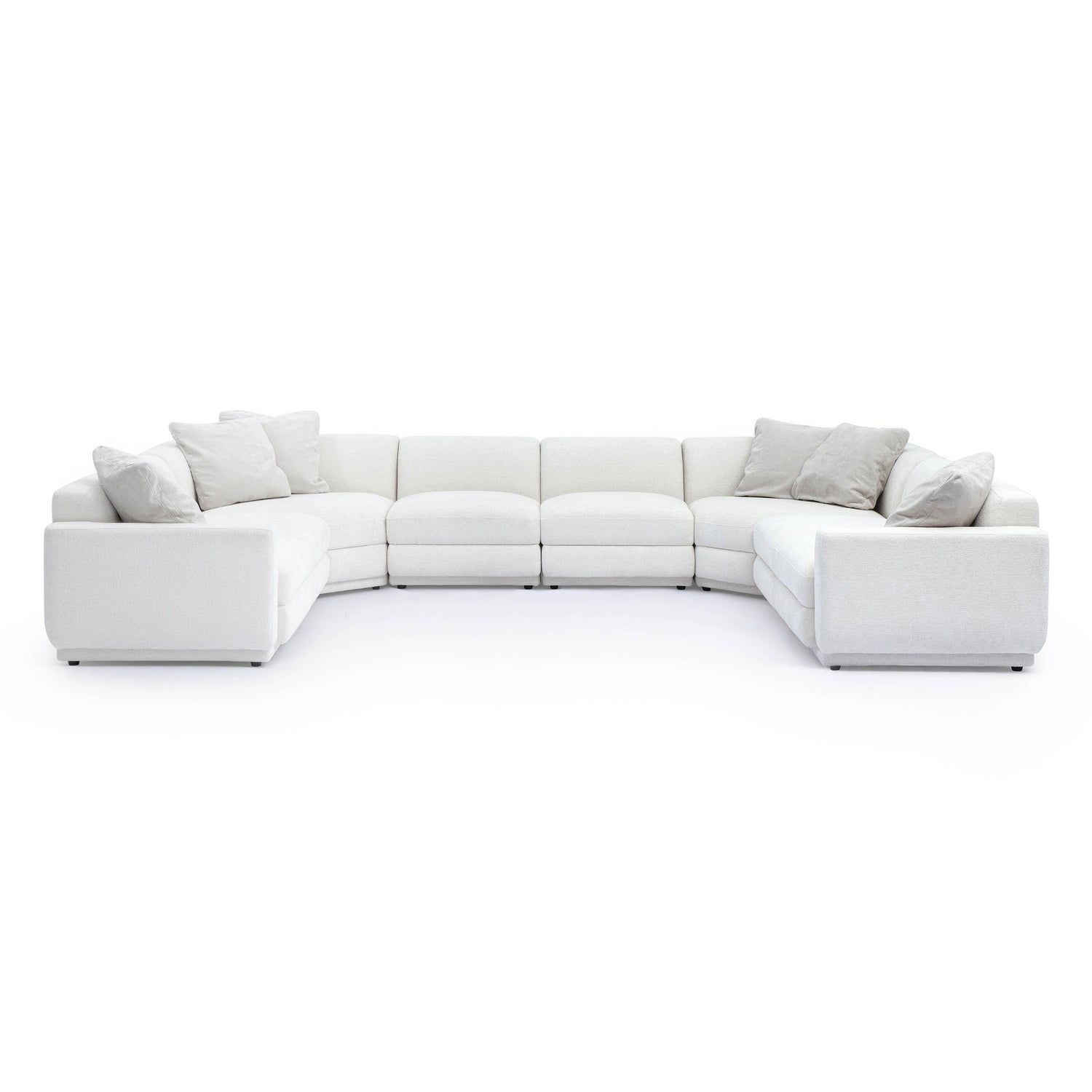 Perry Cream Chenille Modular Large U-Sectional