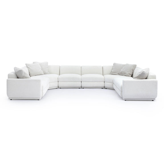 Perry Cream Chenille Modular Large U-Sectional