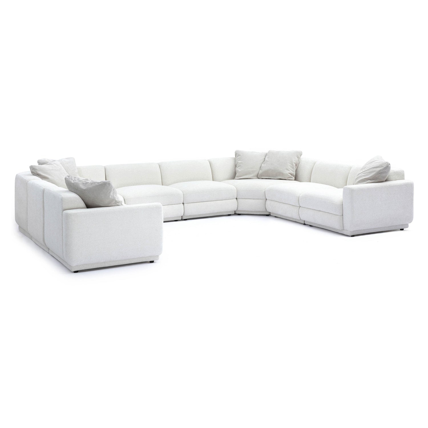 Perry Cream Chenille Modular Large U-Sectional