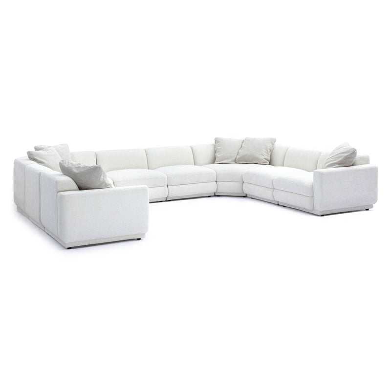 Perry Cream Chenille Modular Large U-Sectional