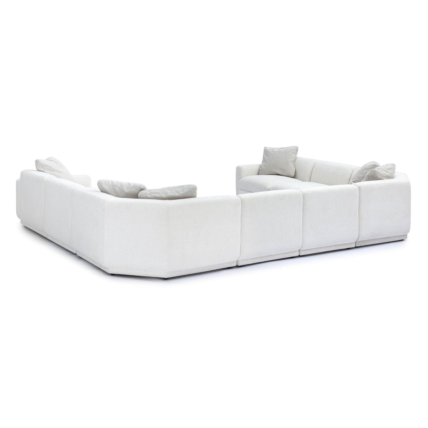 Perry Cream Chenille Modular Large U-Sectional