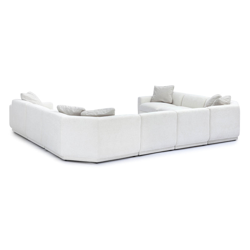 Perry Cream Chenille Modular Large U-Sectional