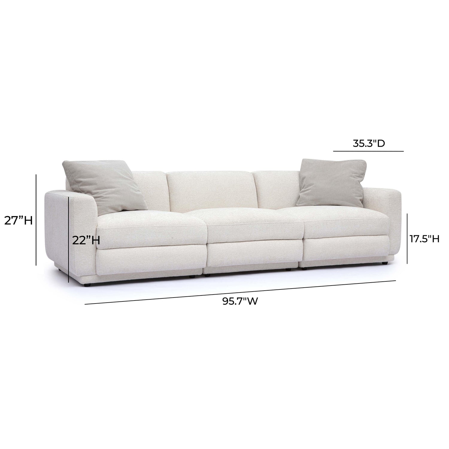 Perry Cream Chenille Modular Sofa