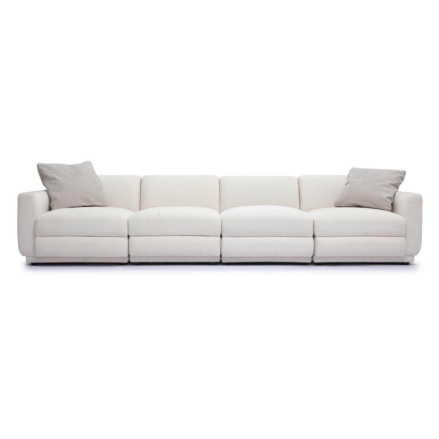 Perry Cream Chenille Modular Long Sofa