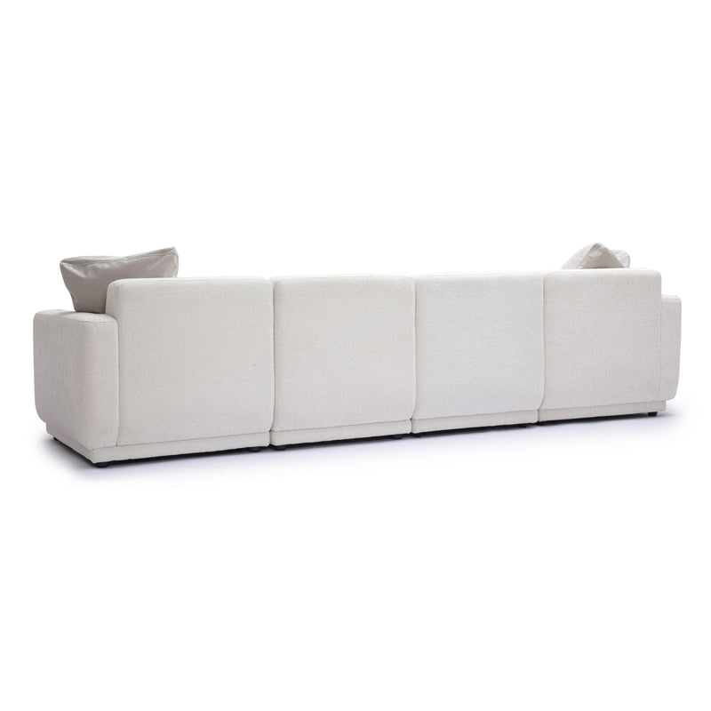 Perry Cream Chenille Modular Long Sofa