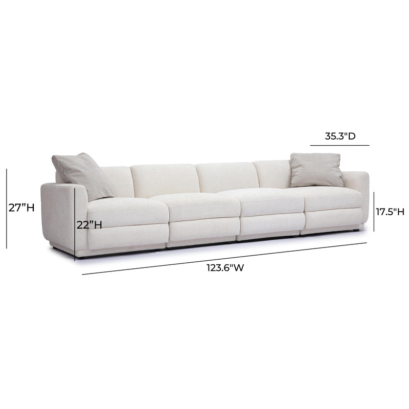 Perry Cream Chenille Modular Long Sofa