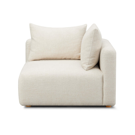 Hangover Cream Heavy Textured Fabric Modular Corner Chair