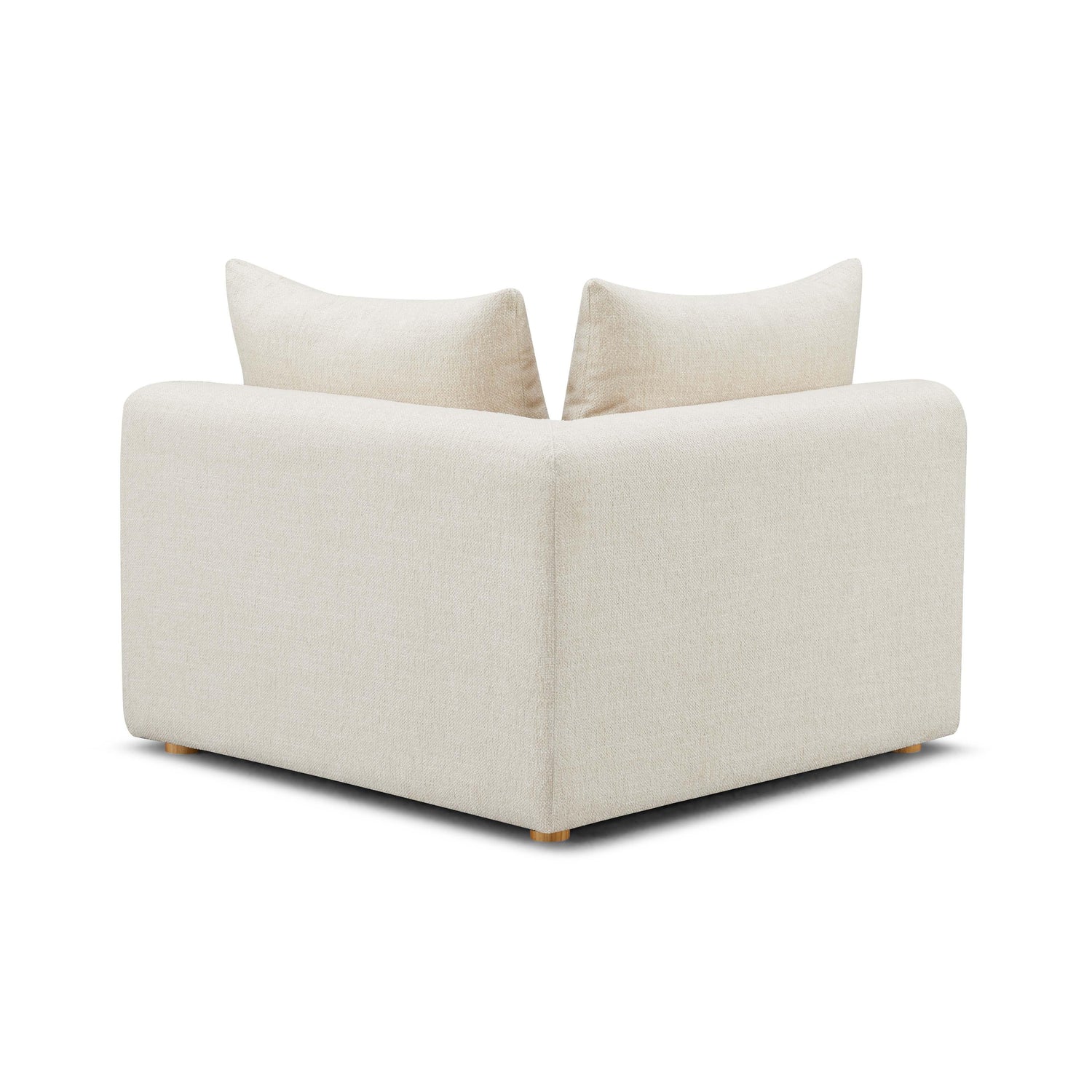 Hangover Cream Heavy Textured Fabric Modular Corner Chair