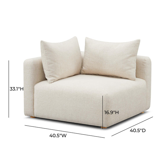 Hangover Cream Heavy Textured Fabric Modular Corner Chair