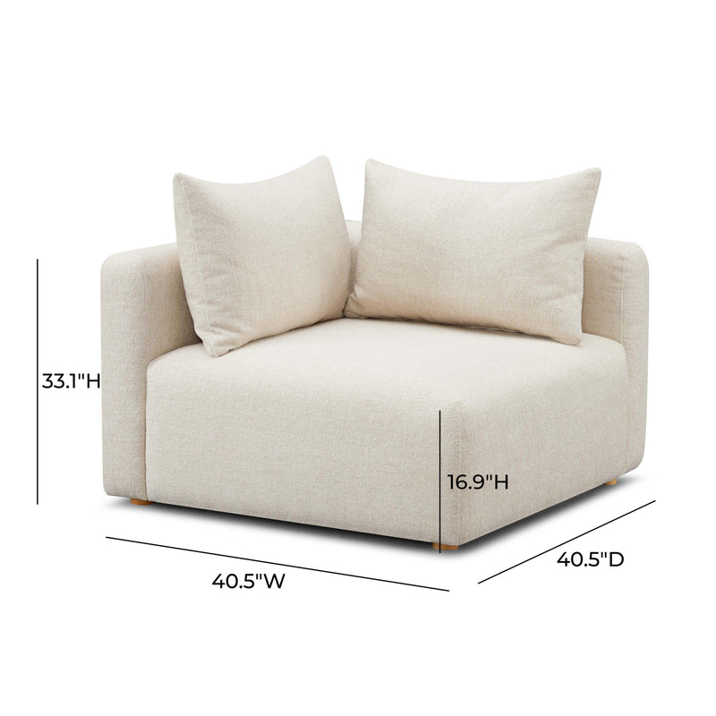 Hangover Cream Heavy Textured Fabric Modular Corner Chair