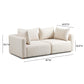Hangover Cream Heavy Textured Fabric Loveseat