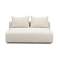 Hangover Cream Heavy Textured Fabric Modular Loveseat