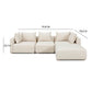 Hangover Cream Heavy Textured Fabric 4-Piece Modular Sectional