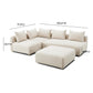 Hangover Cream Heavy Textured Fabric 4-Piece Modular Chaise Sectional