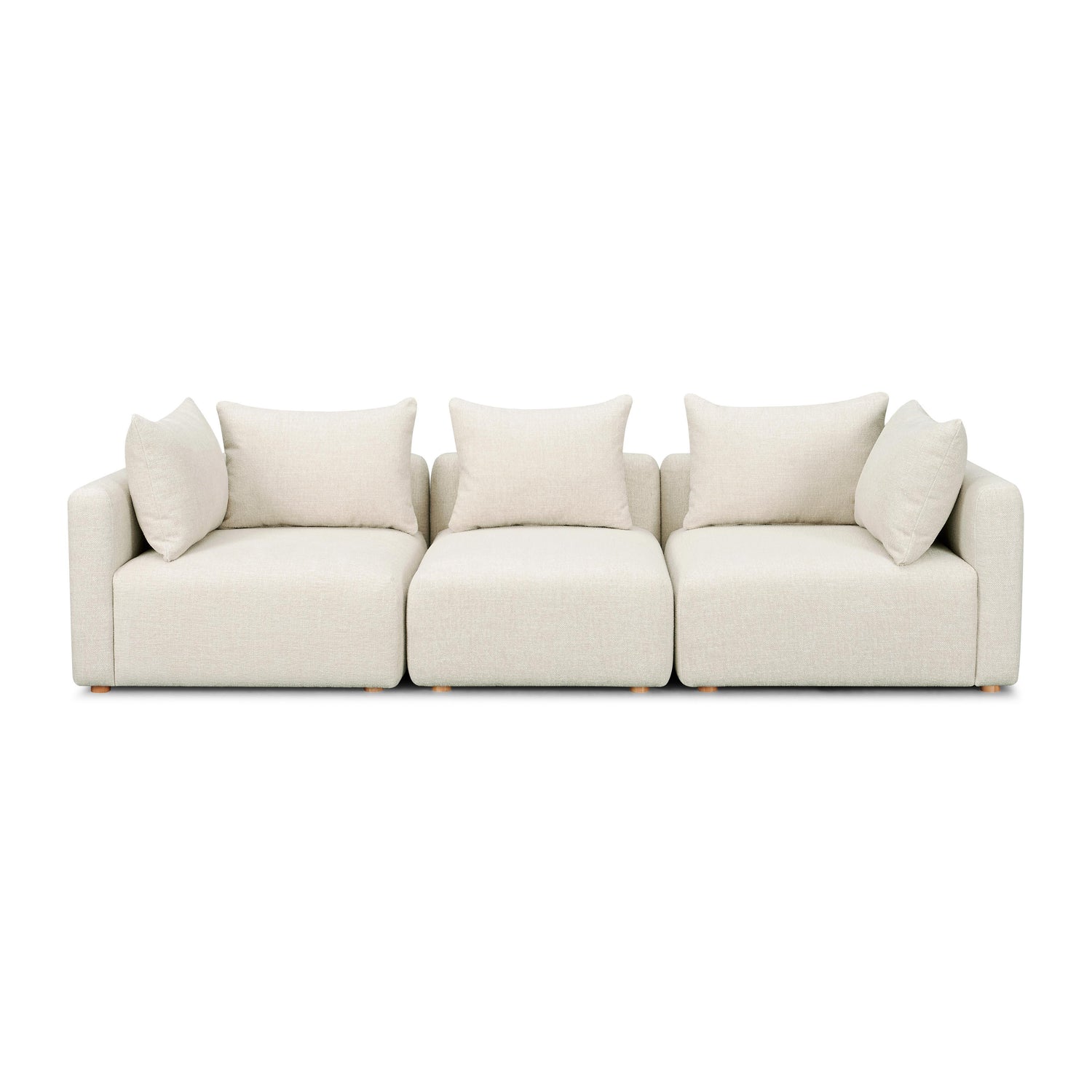 Hangover Cream Heavy Textured Fabric Sofa