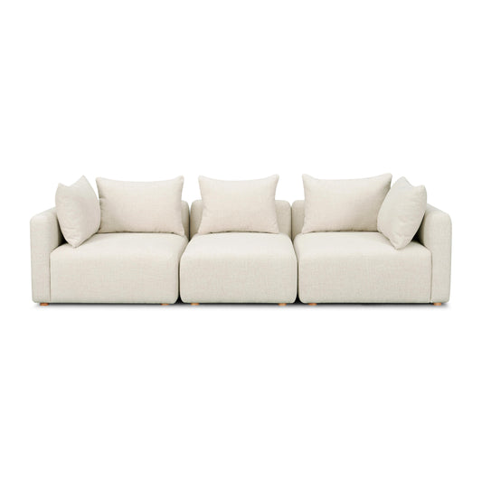 Hangover Cream Heavy Textured Fabric Sofa