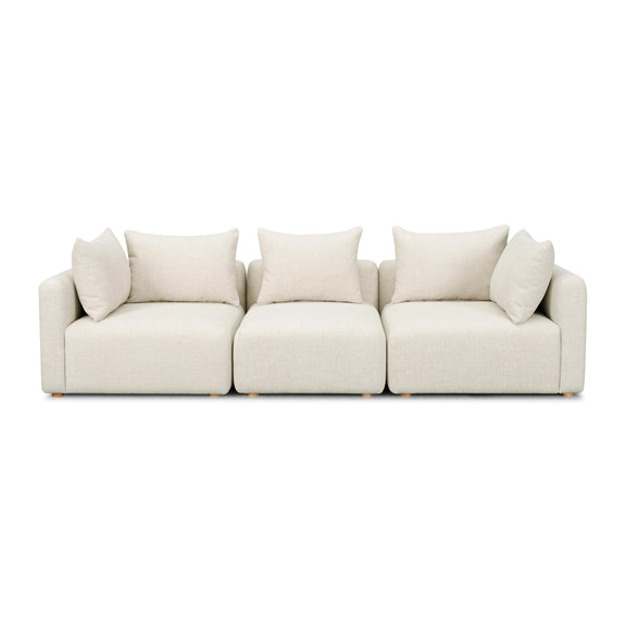 Hangover Cream Heavy Textured Fabric Sofa
