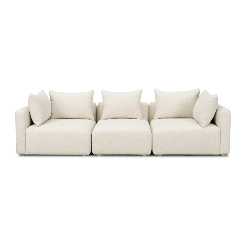 Hangover Cream Heavy Textured Fabric Sofa