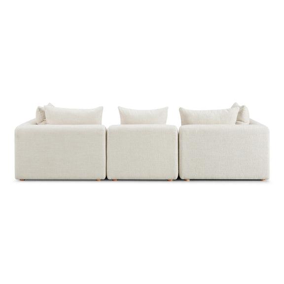 Hangover Cream Heavy Textured Fabric Sofa