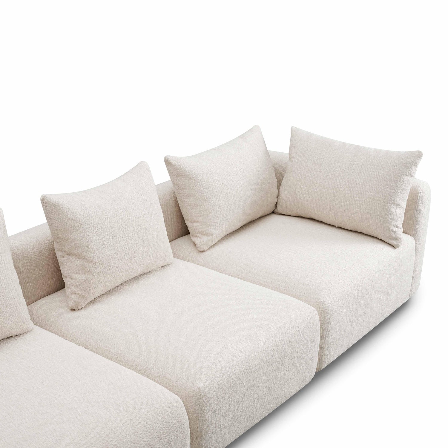 Hangover Cream Heavy Textured Fabric Sofa
