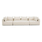 Hangover Cream Heavy Textured Fabric 145 inch Long Sofa