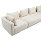 Hangover Cream Heavy Textured Fabric 145 inch Long Sofa