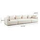 Hangover Cream Heavy Textured Fabric 145 inch Long Sofa