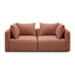 Hangover Sedona Red Textured Fabric Loveseat