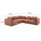 Hangover Sedona Red Textured Fabric 5-Piece Modular L-Sectional
