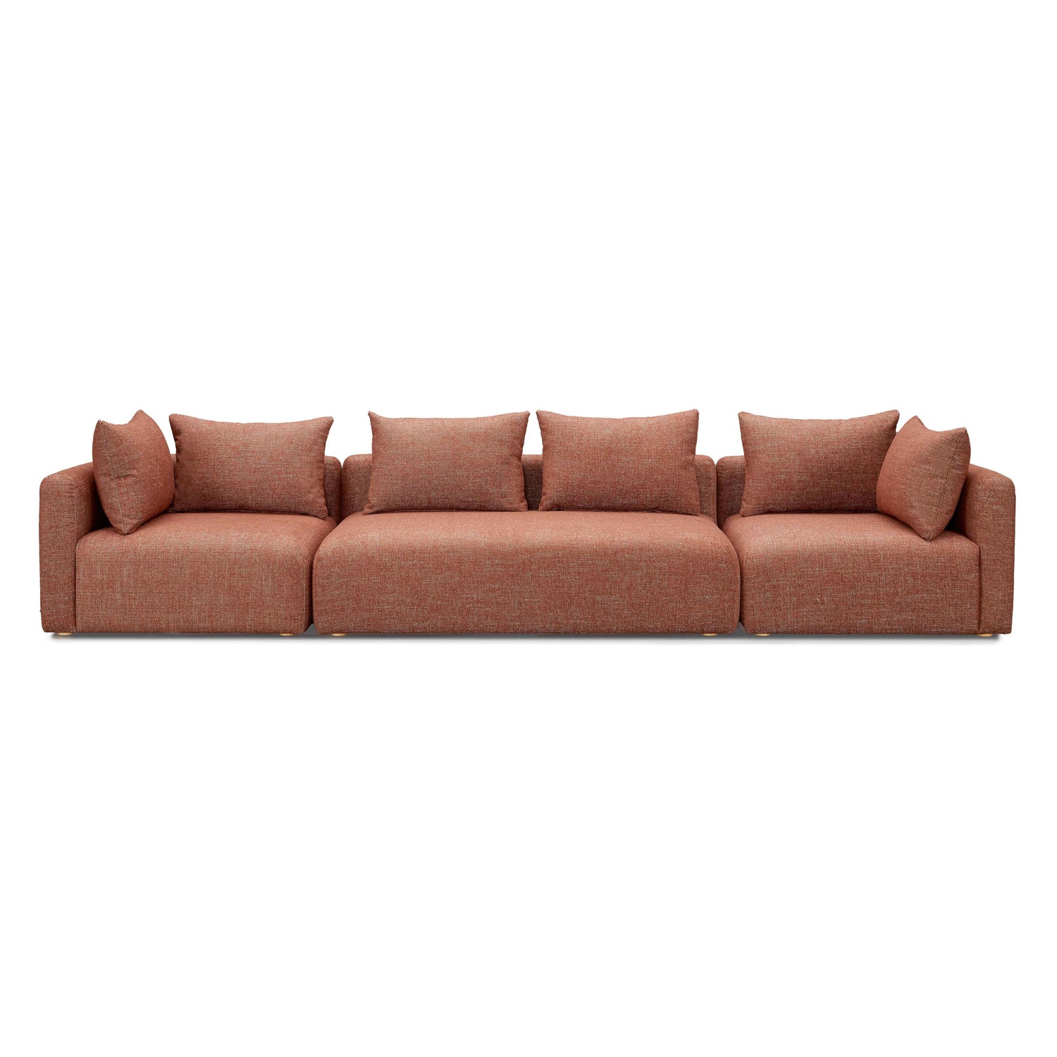 Hangover Sedona Red Textured Fabric 145 inch Long Sofa