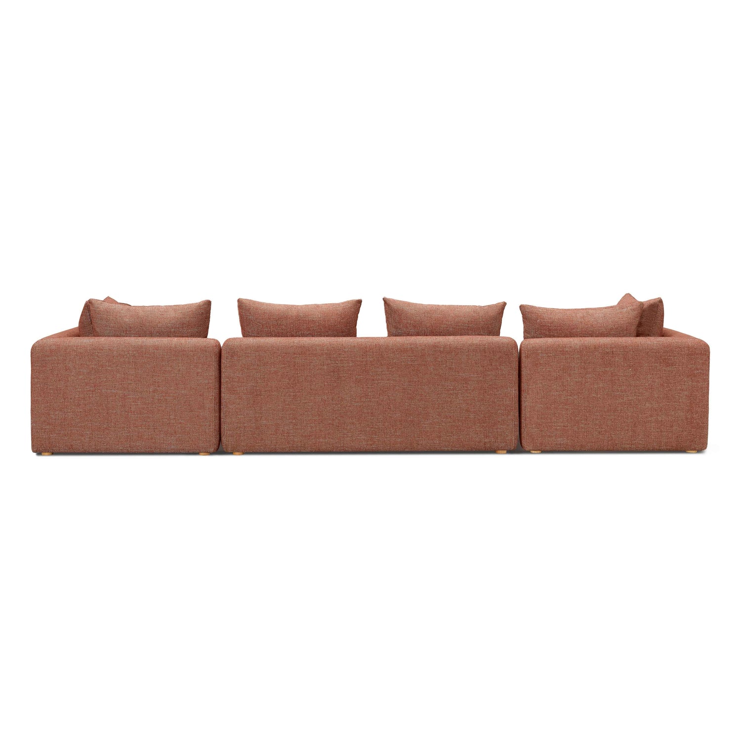 Hangover Sedona Red Textured Fabric 145 inch Long Sofa