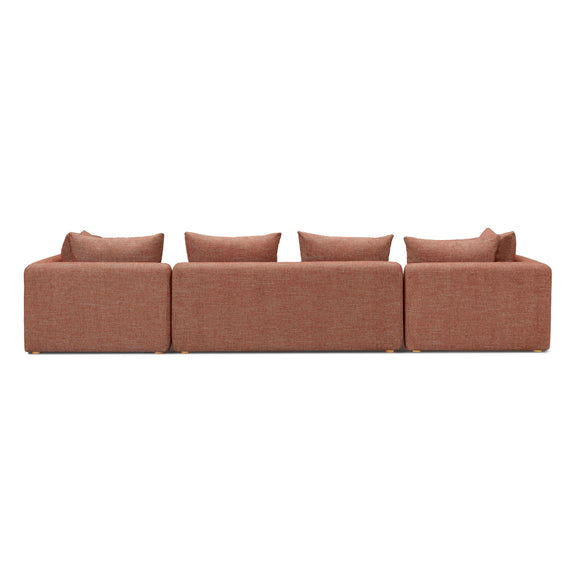 Hangover Sedona Red Textured Fabric 145 inch Long Sofa