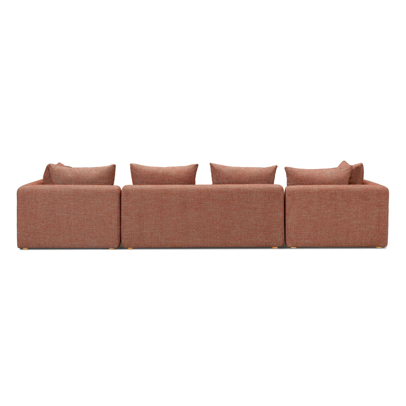 Hangover Sedona Red Textured Fabric 145 inch Long Sofa