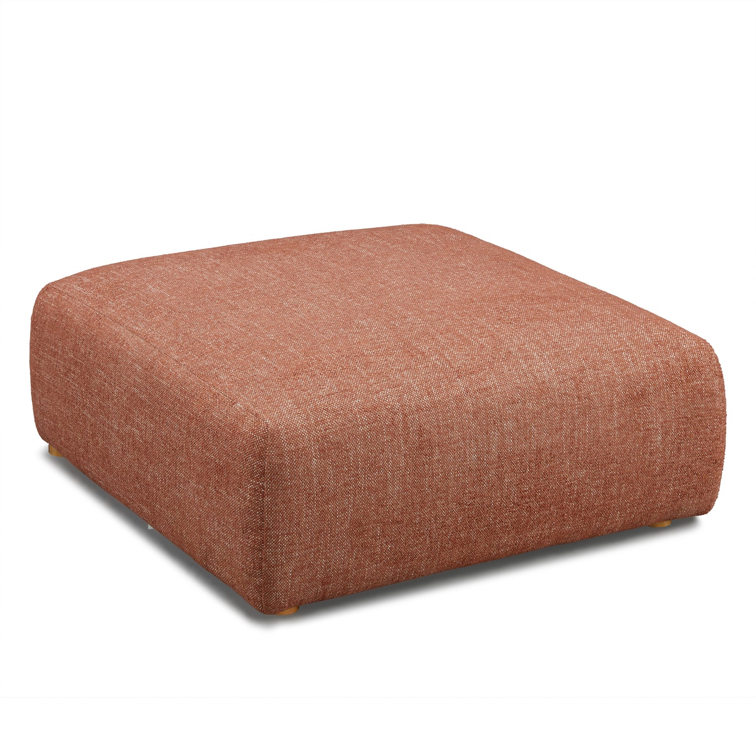 Hangover Sedona Red Textured Fabric Ottoman