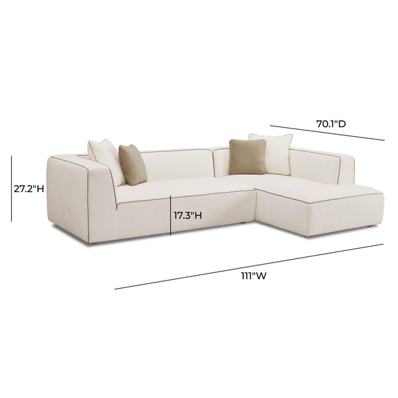 Tristine Cream Linen RAF Sectional