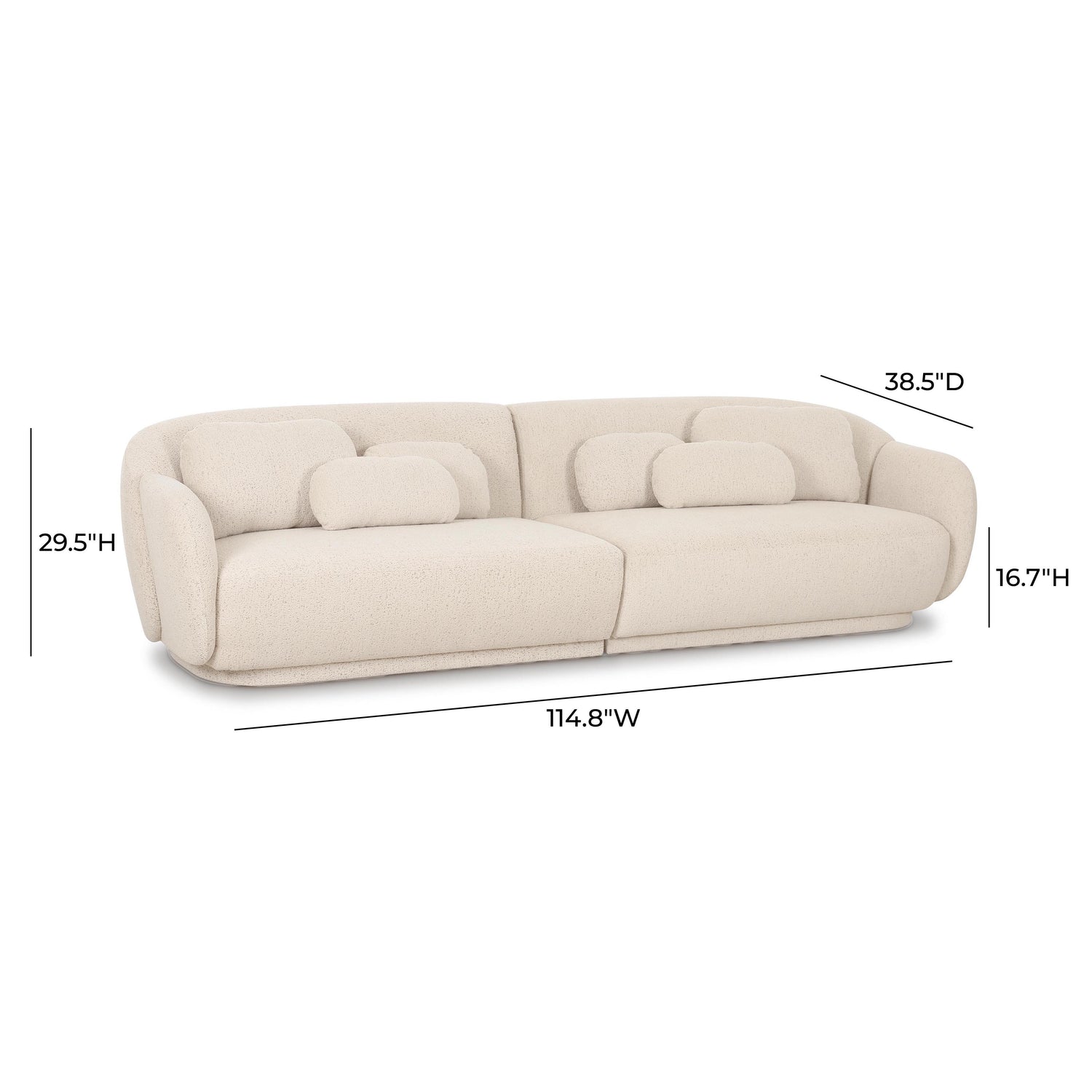 Misty Cream Boucle Modular 4-Seater Sofa