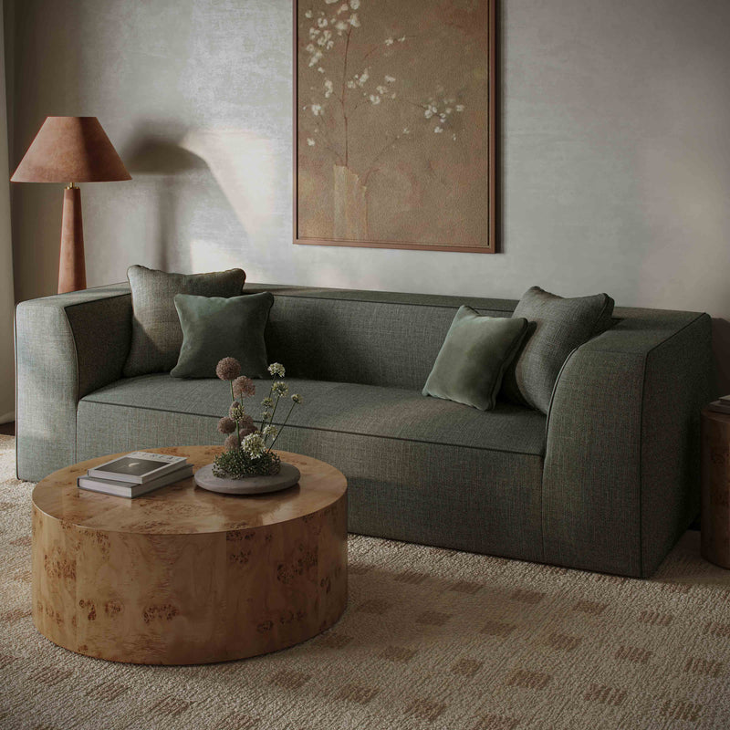 Fig 36" Natural Burl Drum Round Coffee Table