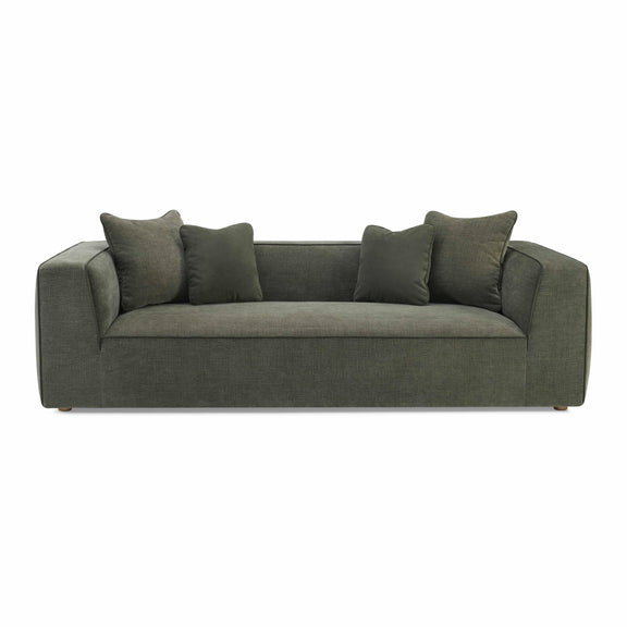 Tristine 96" Olive Green Upcycled Performance Basketweave Sofa
