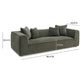 Tristine 96" Olive Green Upcycled Performance Basketweave Sofa