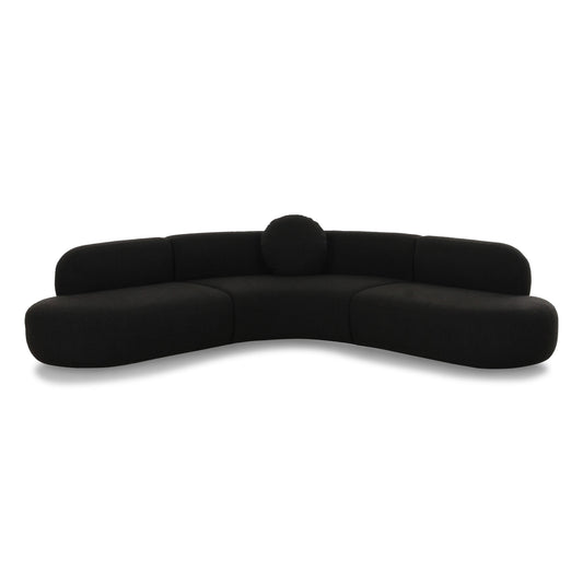 Broohah Black Boucle Sectional