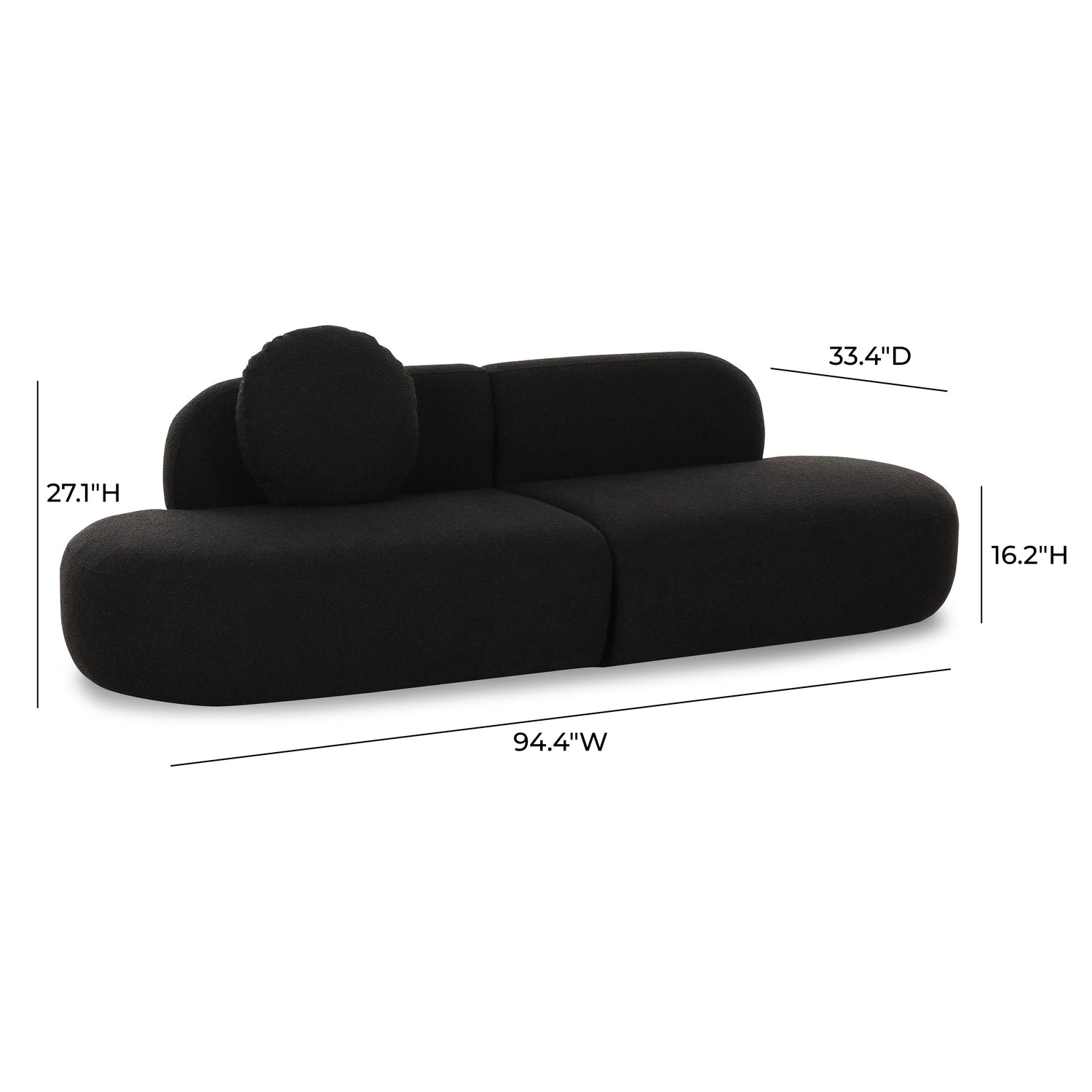 Broohah Black Boucle Sofa