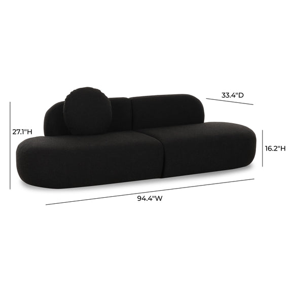 Broohah Black Boucle Sofa