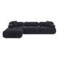 Calliope Black Vegan Shearling 4-piece Modular Sectional