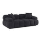 Calliope Black Vegan Shearling Modular Loveseat