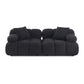 Calliope Black Vegan Shearling Modular Loveseat