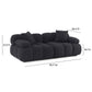 Calliope Black Vegan Shearling Modular Loveseat