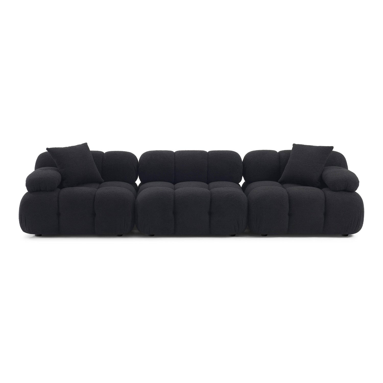 Calliope Black Vegan Shearling Modular Sofa