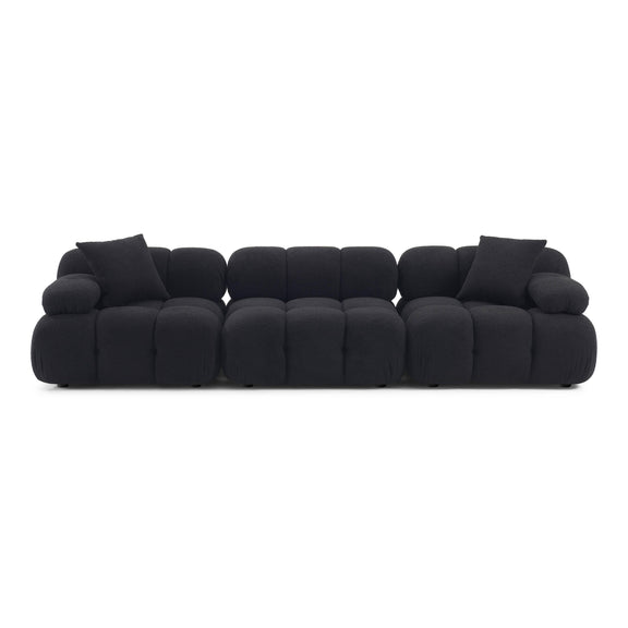 Calliope Black Vegan Shearling Modular Sofa